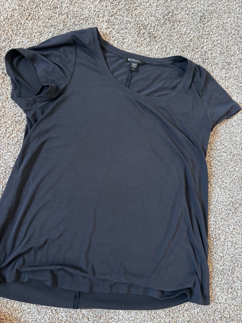 Athleta Black Scoop-Neck Short Sleeve Tee